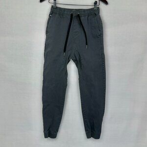 Zanerobe Men's Sureshot Jogger Pants 26 Washed Charcoal Grey Drop Crotch Cotton‎